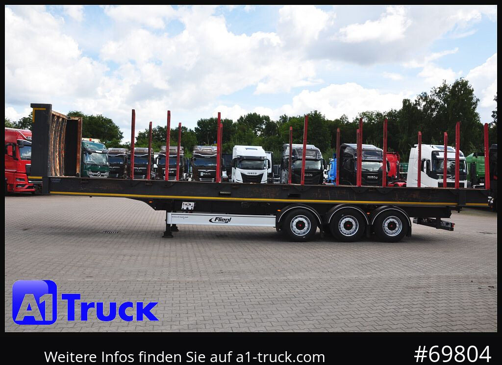 Semi-reboque transporte de madeira FLIEGL SDS01, Langholz, Containeraufbau, Liftachse,