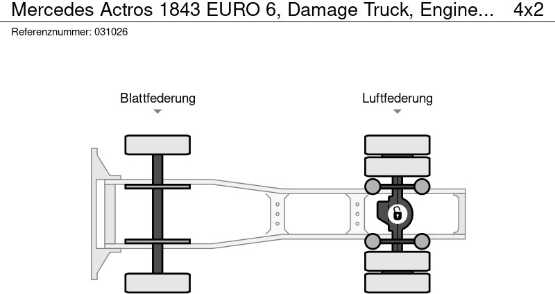 Tractor Mercedes-Benz Actros 1843 EURO 6, Damage Truck, Engine running: foto 12