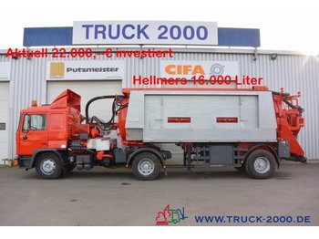 Caminhão limpa fossa MAN 14.232 + Hellmers 16m³ HD Saug Spüler Auflieger: foto 1