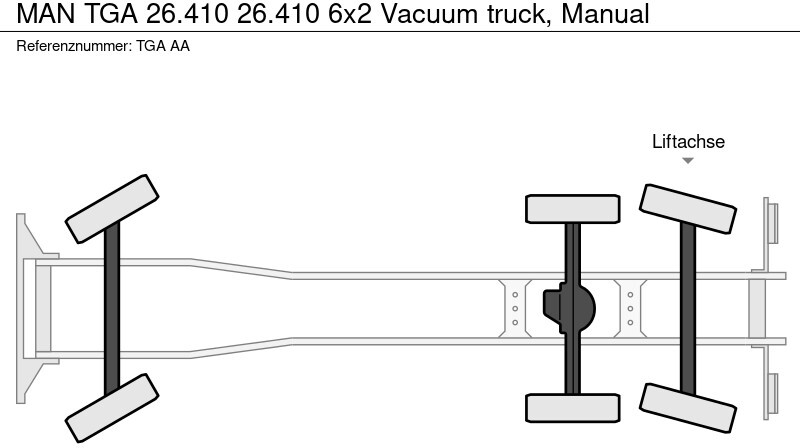 Caminhão limpa fossa MAN TGA 26.410 26.410 6x2 Vacuum truck, Manual: foto 9