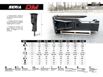 Martelo hidráulico para Escavadeira novo DEMOQ DM100 Hydraulic breaker 90kg: foto 3