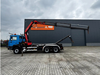 Camião polibenne, Camião grua MAN FE 410A, 6x4, EURO 2, Palfinger PK17000 Crane + VDL HOOK, full spring, manual gearbox, MOT 9/2025: foto 3