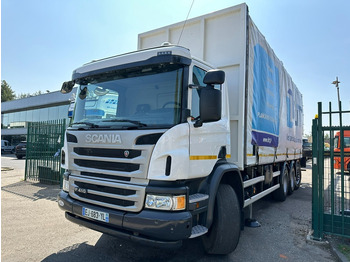 Camião de lona, Camião grua Scania P410 8x4 TRIDEM PRITSCHE PLANE + KRAN HIAB 244 EP-4 HIDUO - RETARDER - LIFT + STEERING AXLE - *327.000km* - RADIO: foto 4