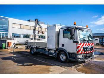 Camião de caixa aberta/ Plataforma, Camião grua MAN TGL 12.190 BL + HIAB 055 D-1 HIDUO: foto 2