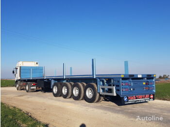 Semi-reboque transportador de contêineres/ Caixa móvel para transporte de contêineres novo Alamen Flatbed Semi Trailer for sale (from Manufacturer Company): foto 1