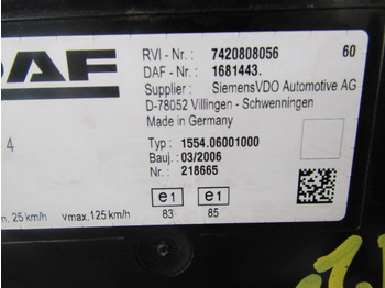 Cabine e interior para Camião DAF LF55 CLOCK CLUSTER P/NO 1681443: foto 2