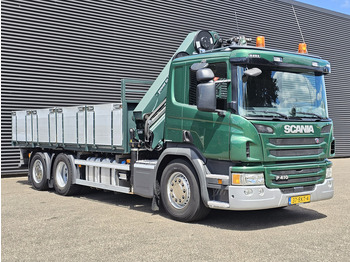 Camião de caixa aberta/ Plataforma, Camião grua Scania P410 / 6X2-4 / 21 t/m CRANE / KRAN: foto 4