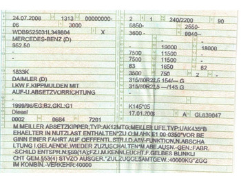 Camião multibenne Mercedes-Benz 1833  4x2 Meiller AK 12 | Klima | Guter Zustand: foto 2