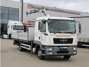 Camião de caixa aberta/ Plataforma, Camião grua MAN TGL 8.220, EURO 5, SIDEBOARD, TIRES 80%, HYDRAULIC ARM TLC_38A.3: foto 3
