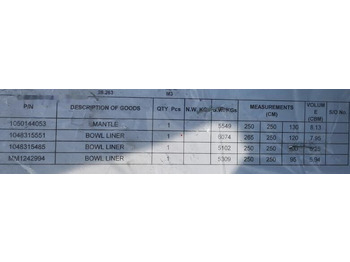 Britador de cone novo Metso HP200,HP300,HP400,HP500 Mantle and Bowl Liner: foto 2 Britador de cone novo Metso HP200,HP300,HP400,HP500 Mantle and Bowl Liner: foto 2