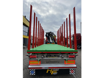 Reboque plataforma/ Caixa aberta para transporte de madeiras novo Hydrofast Przyczepa platforma 3 osiowa do przewozu drewna / 3-axle platform trailer for timber transport: foto 3