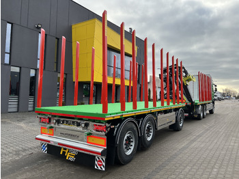 Reboque plataforma/ Caixa aberta para transporte de madeiras novo Hydrofast Przyczepa platforma 3 osiowa do przewozu drewna / 3-axle platform trailer for timber transport: foto 2