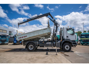 Camião basculante, Camião grua Renault KERAX 370 DXI + TRI BENNE+HIAB 16t/m + 2 EXT: foto 3