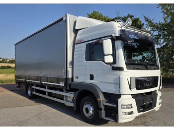 Camião de lona MAN TGM 15.290 / BURTO-FIRANKA / CAŁY NA PODUSZKACH /KLIMA POSTOJOWA / 2018R /  NISKI PRZEBIEG / 18 PALET / E6 / JAK NOWY / WINDA /: foto 2