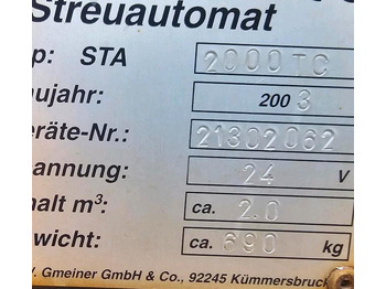 Espalhador de areia/ Sal Gmeiner STA 2000TC Salzstreuer 2m3 Streuautomat Salzsilo Winterdienst Unimog 405 U300 400 500 423 427 430 318 Multicar tremo: foto 4