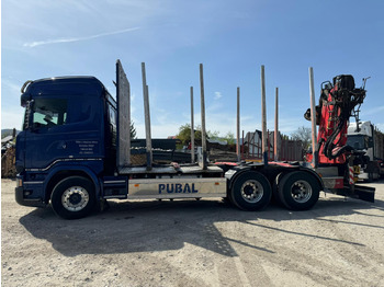 Camião de transporte de madeira, Camião grua para transporte de madeiras SCANIA R730: foto 2