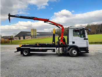 Camião polibenne, Camião grua MAN TGL 12.250 Containersysteem Jimeca met kraan Palfinger PK4501: foto 4