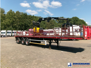 Semi-reboque plataforma/ Caixa aberta Fruehauf 3-axle platform trailer + Atlas 3008 crane: foto 2