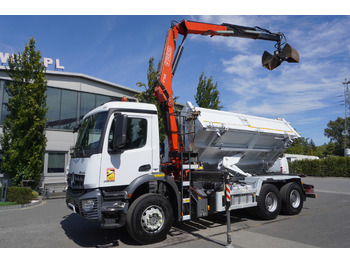 Camião basculante, Camião grua MERCEDES-BENZ Arocs 2636 / 6x4 / HDS Fassi / 3-Way Tipper / Bortmatic: foto 2