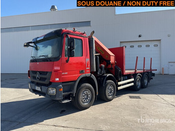 Camião de caixa aberta/ Plataforma, Camião grua 2010 Mercedes-Benz Actros 4146 2005 Palfinger PK56002 17420 kg ... Flatbed Truck with Crane: foto 2