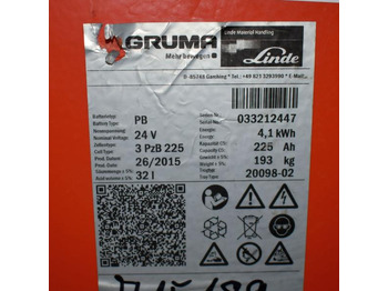 Bateria automotiva GRUMA 24 Volt 3 PzB 225 Ah: foto 5