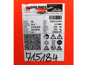 Bateria automotiva GRUMA 24 Volt 3 PzB 225 Ah: foto 5