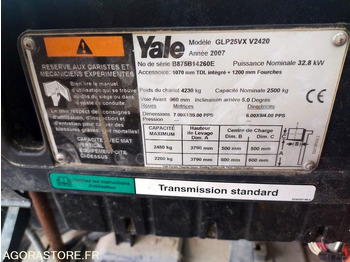 Empilhador a gás Chariot Élévateur YALE GLP25VX (2007) - Pour Pièces ou Réparation: foto 2