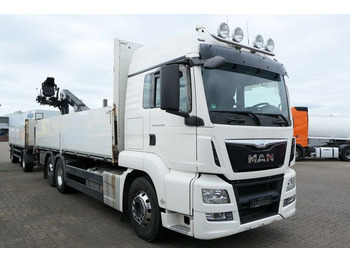 Camião de caixa aberta/ Plataforma, Camião grua MAN 26.440 TGS LL 6x2, Kran Fassi F195AS.22, AHK, AC: foto 2