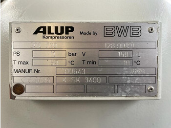 Compressor de ar Alup 2.2 kW 240 L / min 10 Bar Elektrische Zuigercompressor op ketel: foto 5