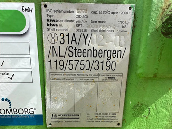 Depósito de armazenamento Kiwa IBC Steenbergen 2000 liter IBC Dieseltank met handpomp Milieutank: foto 4