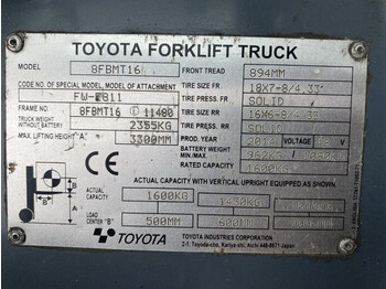 Empilhador elétrico Toyota Traigo 16 Duplex Freelift Sideshift 1.6 ton Elektra Heftruck: foto 4