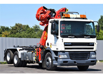 Camião grua, Camião polibenne DAF CF 85.340 * ABROLLKIPPER + KRAN * TOP: foto 3