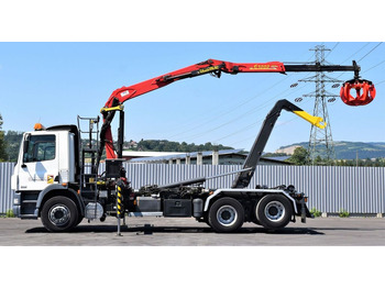 Camião grua, Camião polibenne DAF CF 85.340 * ABROLLKIPPER + KRAN * TOP: foto 5