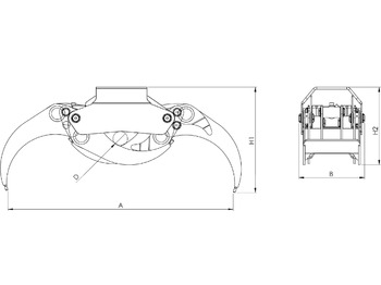 Garra para Grua para camião novo LOG GRAB PF-M 30: foto 4