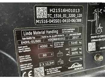 Empilhador elétrico LINDE E