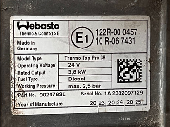 Aquecimento/ Ventilação Scania Webasto Thermo Top Pro 38: foto 5