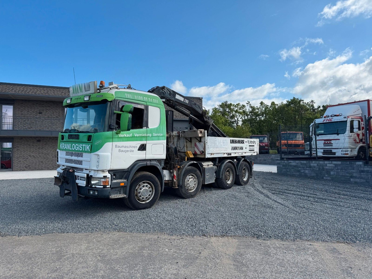 Scania 164G 580 V8 Kran Hiab 280 Retarder Sattelplatte Scania 164G 580 V8 Kran Hiab 280 Retarder Sattelplatte - Camião de caixa aberta/ Plataforma, Camião grua: foto 2 Scania 164G 580 V8 Kran Hiab 280 Retarder Sattelplatte Scania 164G 580 V8 Kran Hiab 280 Retarder Sattelplatte - Camião de caixa aberta/ Plataforma, Camião grua: foto 2