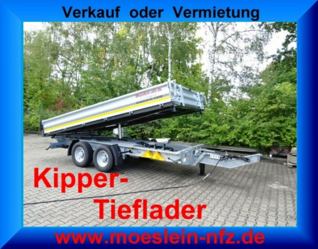 Möslein 13 t Tandem 3- Seitenkipper Tieflader-- Neufahr - Reboque basculante: foto 1 Möslein 13 t Tandem 3- Seitenkipper Tieflader-- Neufahr - Reboque basculante: foto 1