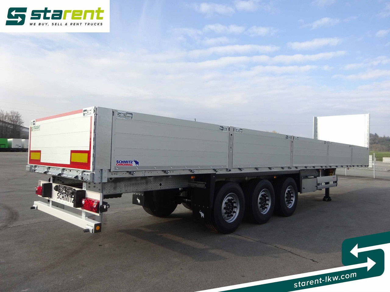 Schmitz Cargobull Baustofftrailer, Liftachse, 80cm Bordwände - Semi-reboque plataforma/ Caixa aberta: foto 5 Schmitz Cargobull Baustofftrailer, Liftachse, 80cm Bordwände - Semi-reboque plataforma/ Caixa aberta: foto 5