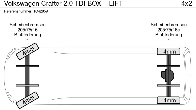Volkswagen Crafter 2.0 TDI BOX + LIFT - Carrinha de contentor: foto 4 Volkswagen Crafter 2.0 TDI BOX + LIFT - Carrinha de contentor: foto 4