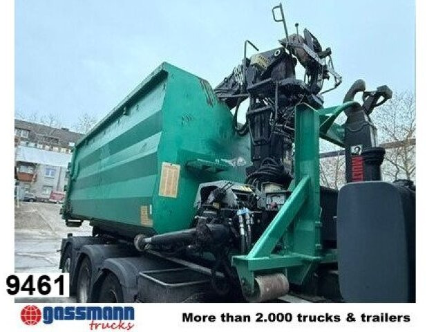 Abrollcontainer mit Kran Jonsered 1300RS83 - Camião, Camião grua: foto 1 Abrollcontainer mit Kran Jonsered 1300RS83 - Camião, Camião grua: foto 1
