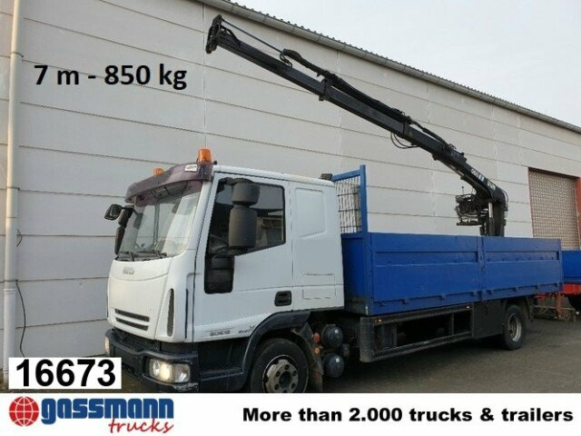 Iveco Euro Cargo ML 80 E 18, Hiab Kran 060-2 - Camião de caixa aberta/ Plataforma, Camião grua: foto 1 Iveco Euro Cargo ML 80 E 18, Hiab Kran 060-2 - Camião de caixa aberta/ Plataforma, Camião grua: foto 1