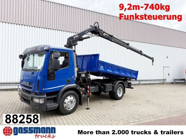 Iveco EuroCargo ML120E28K 4x2 mit Kran Hiab XS088 ES-3 - Camião basculante, Camião grua: foto 1 Iveco EuroCargo ML120E28K 4x2 mit Kran Hiab XS088 ES-3 - Camião basculante, Camião grua: foto 1
