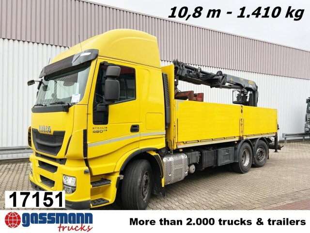Iveco Stralis AS260SY48 6x2/4, Kran Palfinger PK18001L - Camião de caixa aberta/ Plataforma, Camião grua: foto 1 Iveco Stralis AS260SY48 6x2/4, Kran Palfinger PK18001L - Camião de caixa aberta/ Plataforma, Camião grua: foto 1