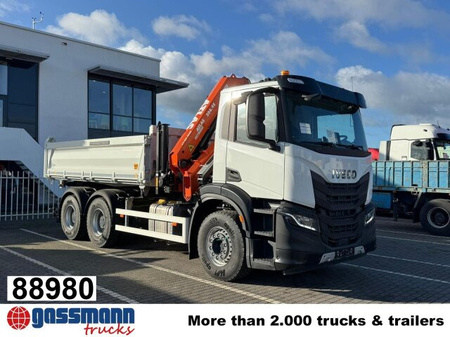 Iveco X-Way AD300X46Z 6x4 mit Kran Atlas AK 206.4E-A2, - Camião basculante, Camião grua: foto 1 Iveco X-Way AD300X46Z 6x4 mit Kran Atlas AK 206.4E-A2, - Camião basculante, Camião grua: foto 1