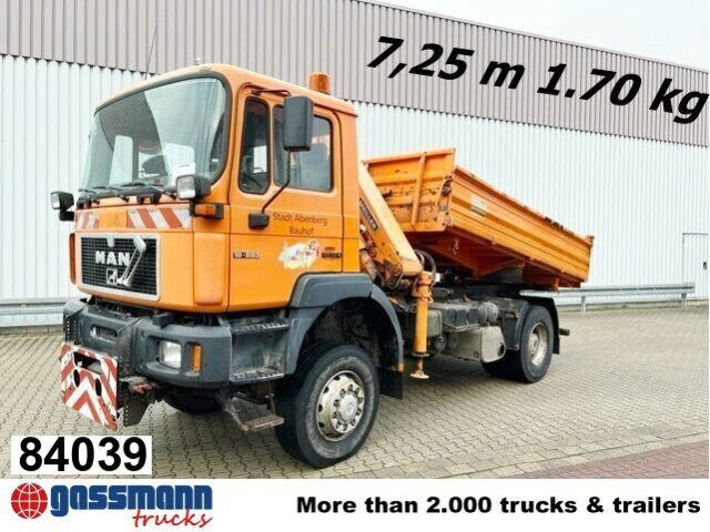 MAN 19.293 4x4 BL mit Kran Meiller MK77RS2 - Camião basculante, Camião grua: foto 1 MAN 19.293 4x4 BL mit Kran Meiller MK77RS2 - Camião basculante, Camião grua: foto 1