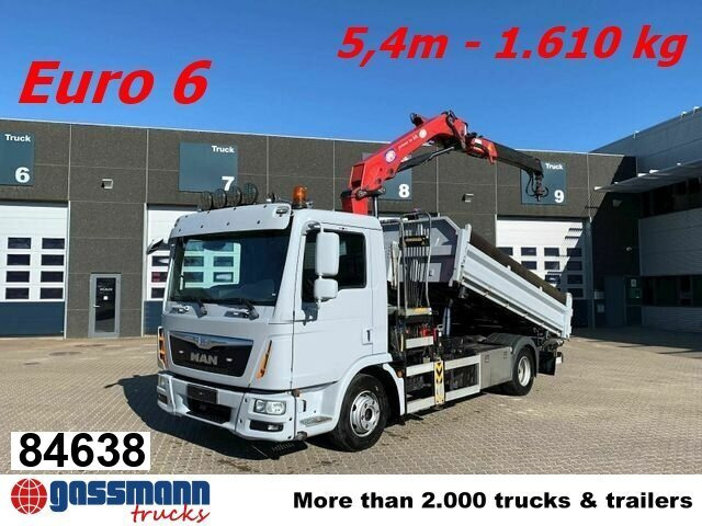 MAN TGL 12.180 4X2 BL mit Kran HMF 900-K1 - Camião basculante, Camião grua: foto 1 MAN TGL 12.180 4X2 BL mit Kran HMF 900-K1 - Camião basculante, Camião grua: foto 1