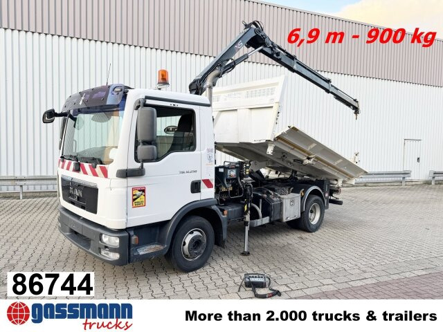 MAN TGL 12.250/340 4X2 BB, Bordmatik, Kran Hiab 066 - Camião basculante, Camião grua: foto 1 MAN TGL 12.250/340 4X2 BB, Bordmatik, Kran Hiab 066 - Camião basculante, Camião grua: foto 1