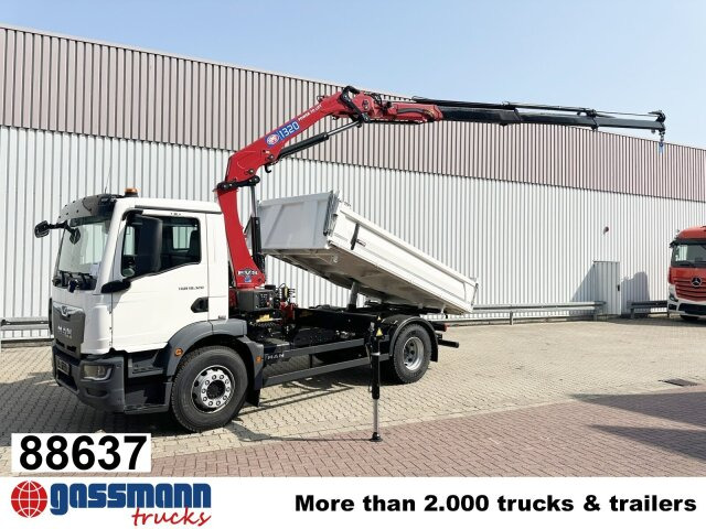 MAN TGM 18.320 4x2, Kran HMF 1320 K3, Funk - Camião basculante, Camião grua: foto 1 MAN TGM 18.320 4x2, Kran HMF 1320 K3, Funk - Camião basculante, Camião grua: foto 1