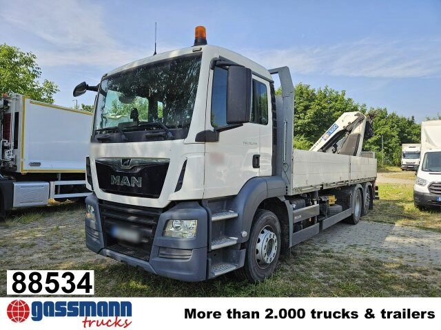 MAN TGS 26.430 6x2-4 BL, Lenk-/Liftachse, Heckkran - Camião de caixa aberta/ Plataforma, Camião grua: foto 1 MAN TGS 26.430 6x2-4 BL, Lenk-/Liftachse, Heckkran - Camião de caixa aberta/ Plataforma, Camião grua: foto 1